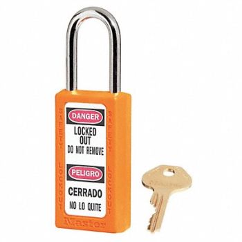MASTER LOCK Lockout Padlock KA Orange 3 H PK12, 6MCG2