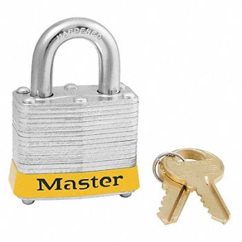 MASTER LOCK D5332 Lockout Padlock KA Yellow 1-1/4 H PK6, 6MCH7