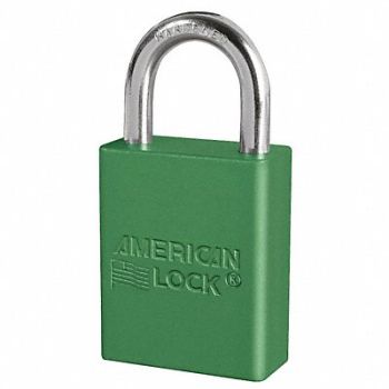 AMERICAN LOCK D5336 Lockout Padlock KA Green 1-7/8 H PK12, 6MCL7