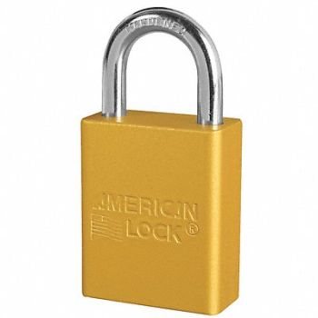AMERICAN LOCK D5336 Lockout Padlock KA Yellow 1-7/8 H PK12, 6MCN1