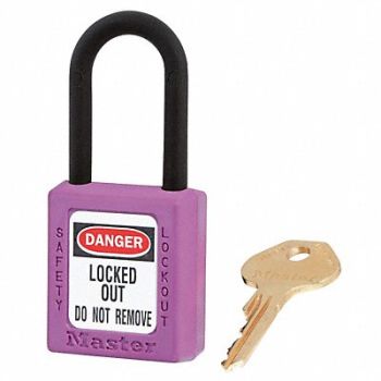 MASTER LOCK Lockout Padlock KD Purple 1-3/4 H, 6MCP9