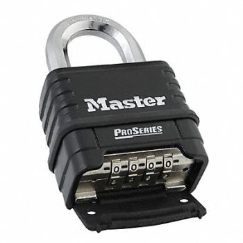 MASTER LOCK Combination Padlk 1 15/16 in Rectgle Blk, 6MCR2