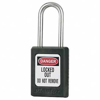 MASTER LOCK Lockout Padlock KA Black 1-13/16 H PK6, 6MDA7