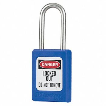 MASTER LOCK D5337 Lockout Padlock KD Blue 1-7/8 H, 6MCR6