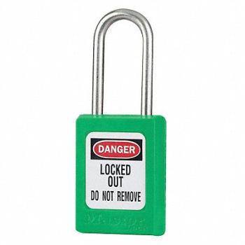 MASTER LOCK D5337 Lockout Padlock KD Green 1-7/8 H, 6MCR7