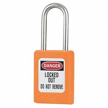 MASTER LOCK Lockout Padlock KA Orange 1-13/16 H PK3, 6MDA1