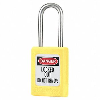 MASTER LOCK Lockout Padlock KA Yellow 1-13/16 H PK3, 6MDA5