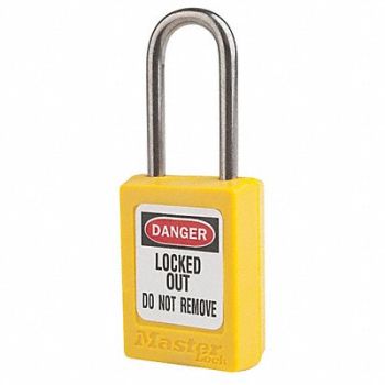 MASTER LOCK Lockout Padlock KA Yellow 1-13/16 H PK12, 6MCZ6