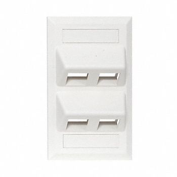 HUBBELL PREMISE WIRING Wall Plate 4 Port, 6MH49