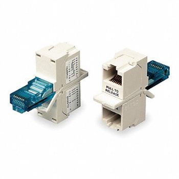 HUBBELL PREMISE WIRING Adapter Splitter RJ45 Duplex 2 Contacts, 6MH53