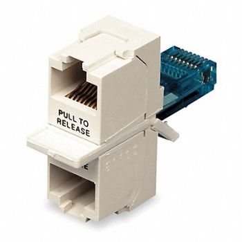 HUBBELL PREMISE WIRING Adapter Parallel RJ45 Duplex 4 Contacts, 6MH57