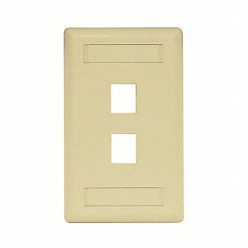 HUBBELL PREMISE WIRING Wall Plate 2 Port, 6MH78