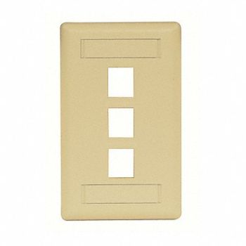 HUBBELL PREMISE WIRING Wall Plate 3 Port, 6MH81