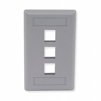 HUBBELL PREMISE WIRING Wall Plate 3 Port, 6MH82