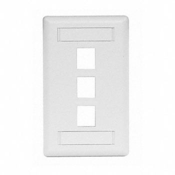 HUBBELL PREMISE WIRING Wall Plate 3 Port, 6MH83