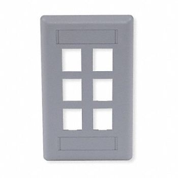HUBBELL PREMISE WIRING Wall Plate 6 Port, 6MH88