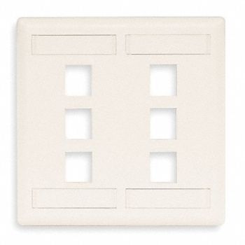 HUBBELL PREMISE WIRING Wall Plate 2 Gang, 6MH91