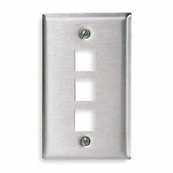 HUBBELL PREMISE WIRING Wall Plate 3 Port, 6MK53