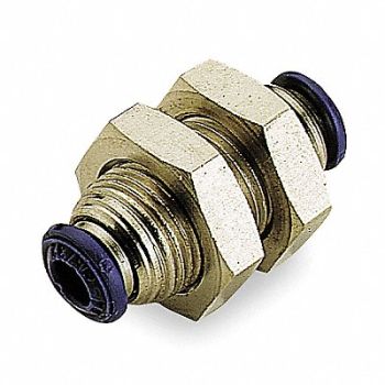 AIGNEP USA Bulkhead Union 1/2 In NP Brass PK10, 6MN26