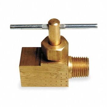 GRAINGER APPROVED Needle Valve Straight Brass 1/4 In., 6MN32