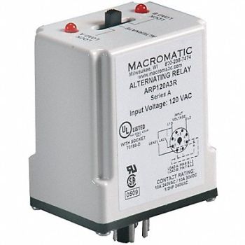 MACROMATIC Alternating Relay 24V DPDT Cross-Wired, 6MPN8