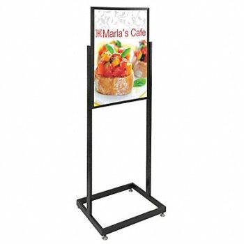 UNITED VISUAL PRODUCTS Sign Holder Pedestal 22x28 Alum Black, 6MVE4