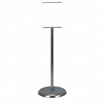 UNITED VISUAL PRODUCTS Sign Holder Ped 8-1/2x11 Metal Chrome, 6MVF1