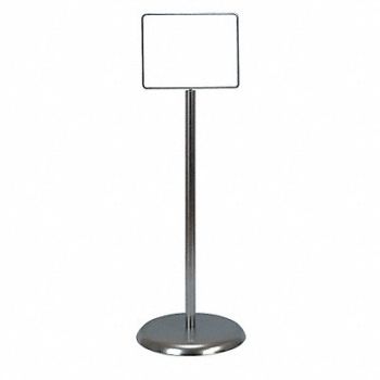 UNITED VISUAL PRODUCTS Sign Holder Pedestal 14x11 Metal Chrome, 6MVF2