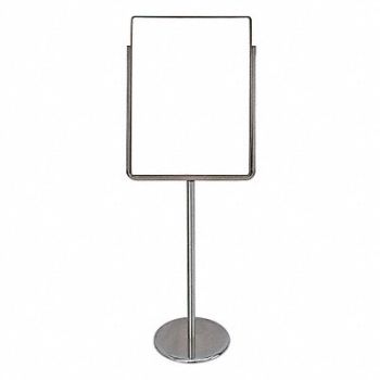 UNITED VISUAL PRODUCTS Sign Holder Pedestal 22x28 Metal Chrome, 6MVF3