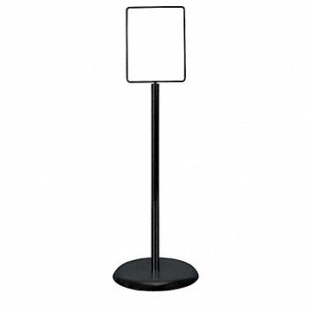UNITED VISUAL PRODUCTS Sign Holder Pedestal 7x11 Metal Black, 6MVF5