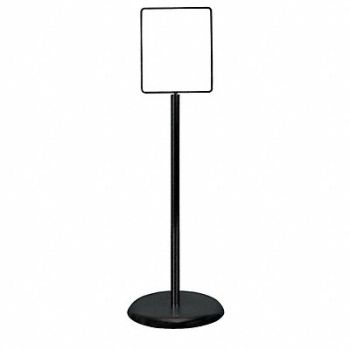 UNITED VISUAL PRODUCTS Sign Holder Pedestal 8-1/2x11 Metal Blk, 6MVF6
