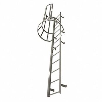 COTTERMAN Fixed Ladder w/Safety Cage 24 ft 3 In H, 6MXT0