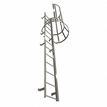 COTTERMAN Fixed Ladder w/Safety Cage 13 ft 3 In H, 6MXT7