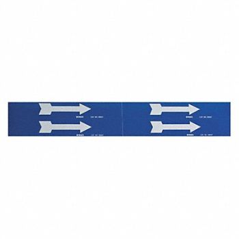 BRADY D3383 Pipe Marker (Arrow) 1 1/8in H 7in W, 6N525