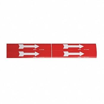 BRADY D3383 Pipe Marker (Arrow) 1 1/8in H 7in W, 6N527