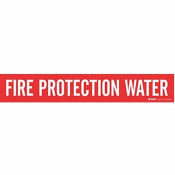 BRADY Pipe Mrkr Fire Protection Watr 2 1/4in H, 6M412