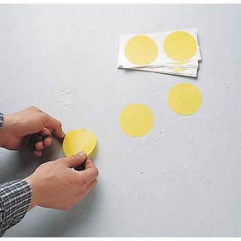 BRADY Floor Tape Yellow 5 inx5 in Circle PK500, 6N789