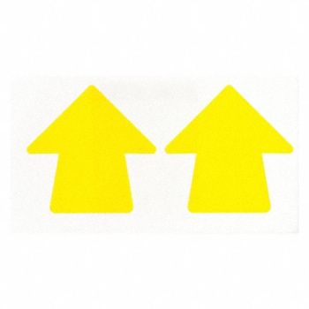 BRADY Floor Tape Yellow 2 inx2 in Arrow PK100, 6N800