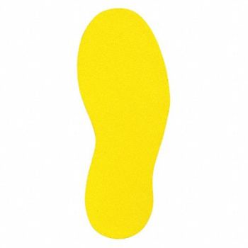 BRADY Floor Marking Tape Right Foot Yellow, 6N805