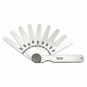 STARRETT Tapered Feeler Gauge Set Dim Type Inch, 6NAX0