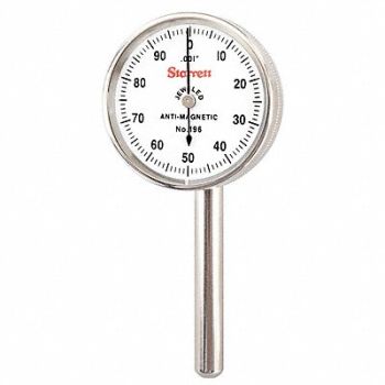 STARRETT Dial Indicator 0 to 0.200 In 0-100, 6NAZ3