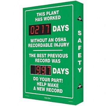 ACCUFORM Electronic Scoreboard 28in x 20in Green, 6NDJ1