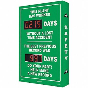 ACCUFORM Electronic Scoreboard 28in x 20in Green, 6NDJ5