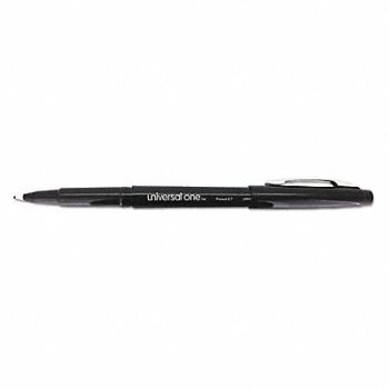 UNIVERSAL ONE Rollerball Pens Black PK12, 6NDZ4