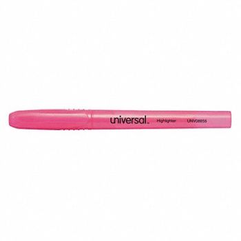 UNIVERSAL Highlighter Pen Chisel Fl Pink PK12, 6NEC1