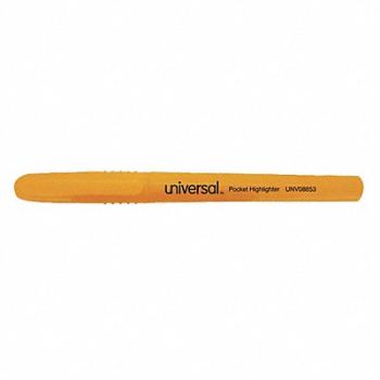 UNIVERSAL Highlighter Pen Chisel Fl Orange PK12, 6NEC3
