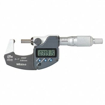 MITUTOYO Digital Micrometer 0 to 1 In SPC, 6NPZ2
