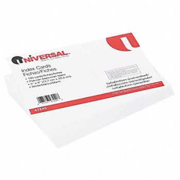UNIVERSAL Index Cards Unruled 5 x 8 PK100, 6PDV3