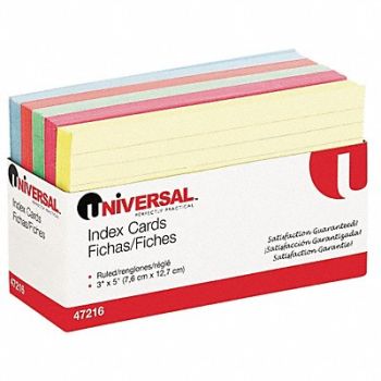 UNIVERSAL Index Cards Ruled 3 x 5 PK100, 6PDV5
