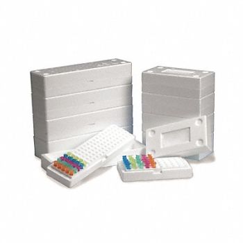 HEATHROW SCIENTIFIC FreezerRack Microtubes 100 Slot Wht PK10, 6PTH7